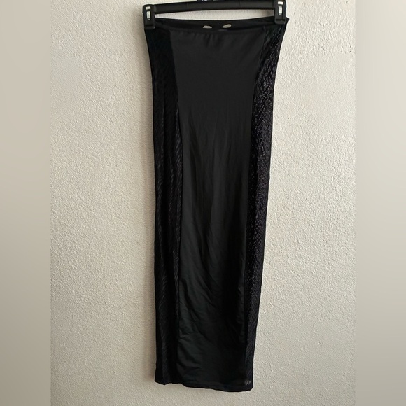 Women’s Elegant Sexy Bodycon Maxi Strapless Long  Dress Black S - Picture 3 of 10